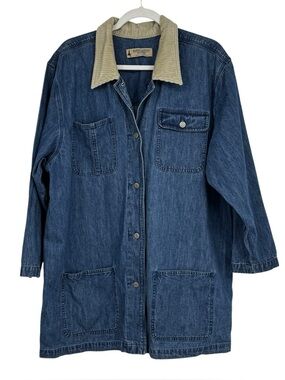 Marsh Landing Petite XLP Cotton Jean Jacket Barn Jacket Corduroy Collar